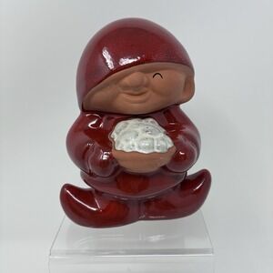 Nittsjo Swedish Pottery Red Tomte Gnome 19150 Garden Home Decor Christmas Elf